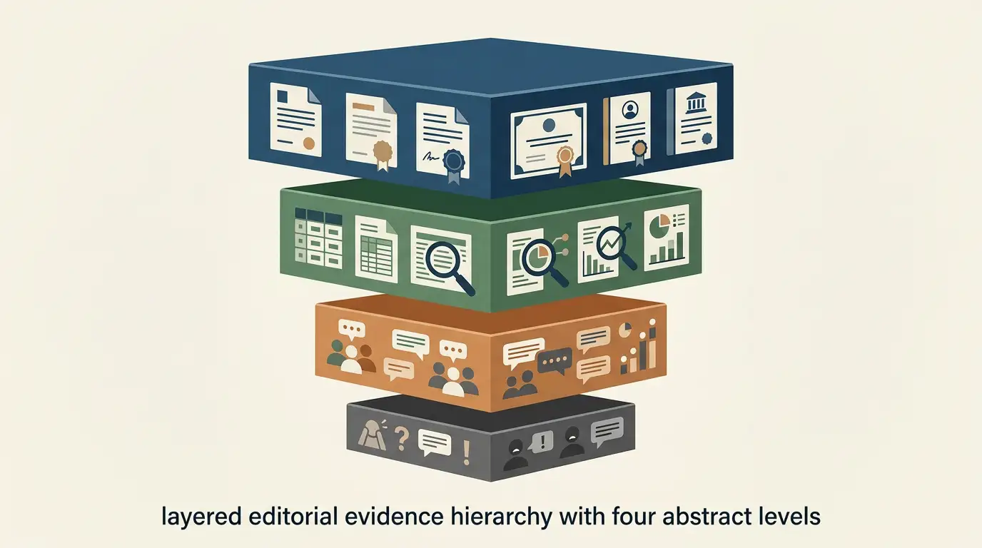 Editorial evidence hierarchy for assessing Magic Win reputation and complaints